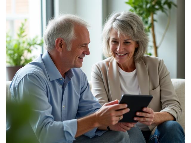 A certified longevity specialist consulting with an adult client in a modern, calm office setting.